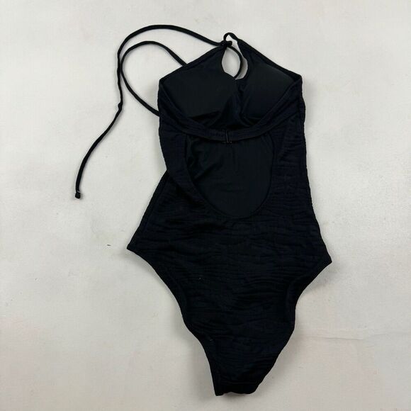 Aerie Real Good One Piece Full Coverage Halter Tie Neck Swimsuit Shelf Bra XXS - Picture 3 of 11